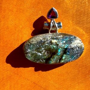 Labradorite & Amethyst Pendant